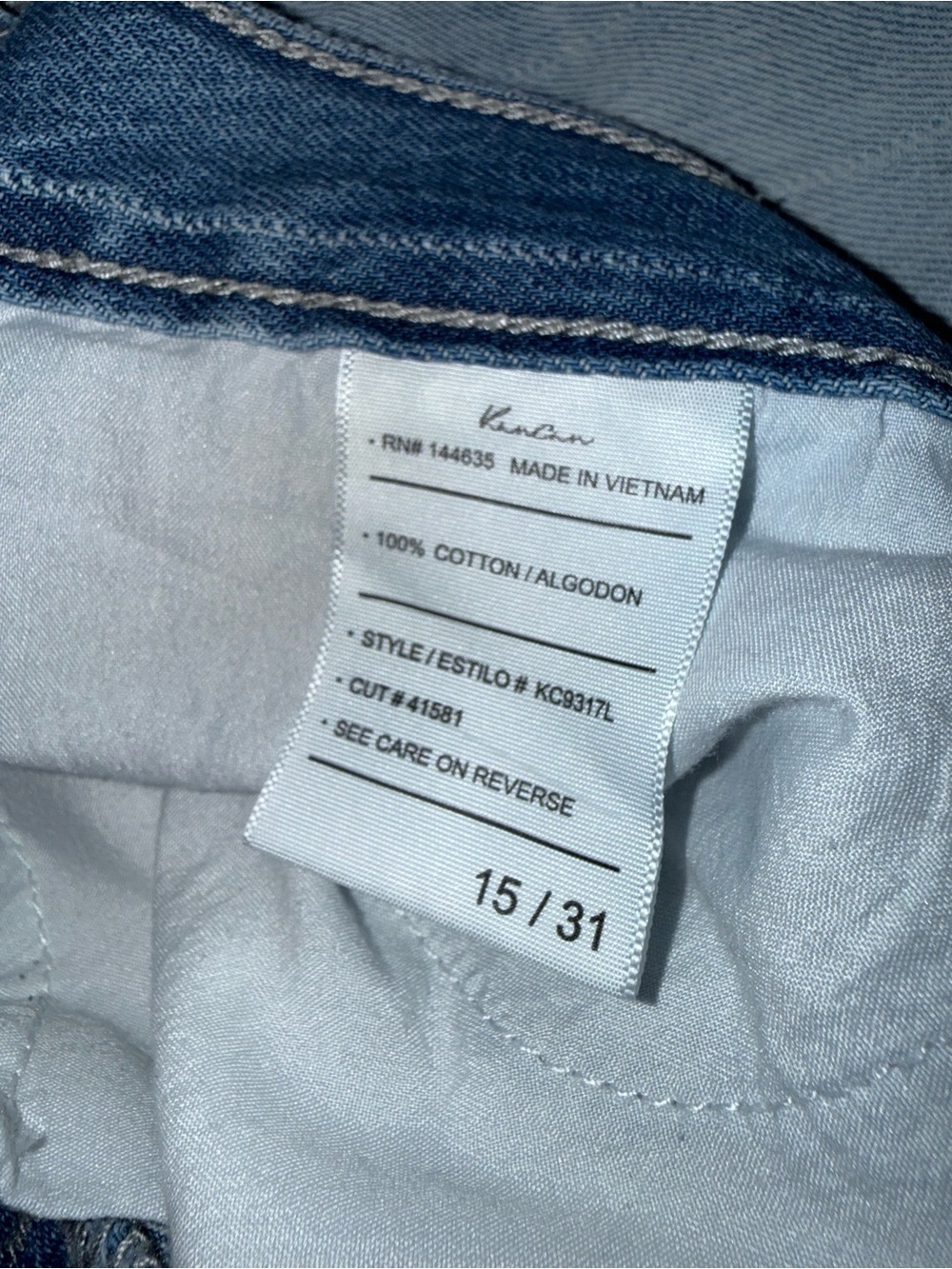 KanCan Light Blue Straight Leg Jeans with Button Front - Picture 2 of 5